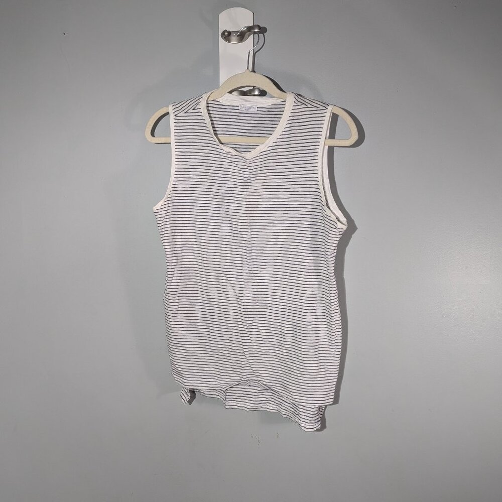 Zara white black stripe muscle tee